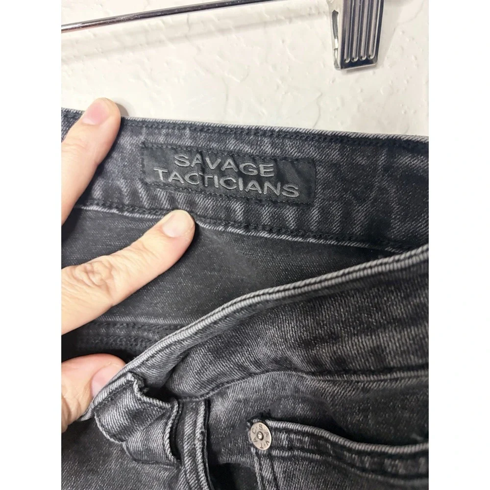 Savage Tacticians Jeans Mens 38x32 Stretch Workwear Tactical Extra Pockets, Blck